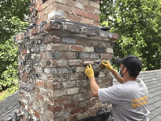 In-progress chimney restoration by Lynwood Chimney Sweep in Lynwood, CA
